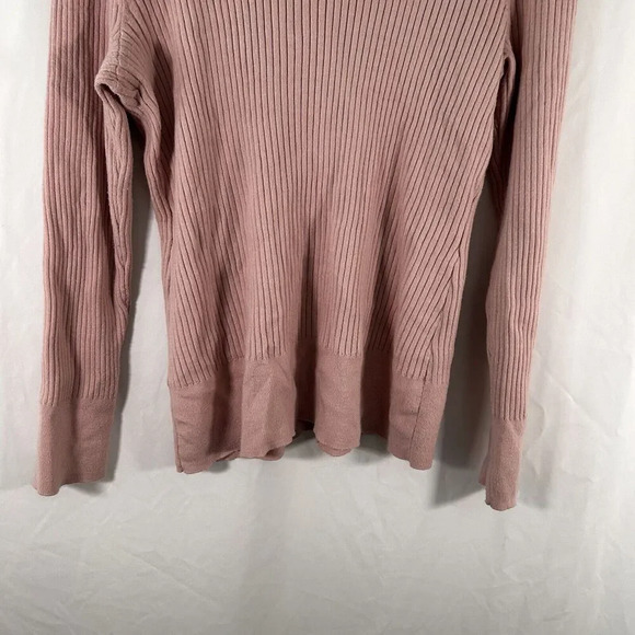 Liz Claiborne Cardigan Women's 2X Pink Ribbed Button Front Vneck Long Sleeve - Picture 8 of 8